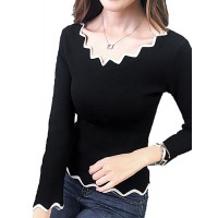 Women's Casual SpringFall WinterT-shirt,Solid Asymmetrical Long Sleeve Blue / Pink / White / Black Shirt